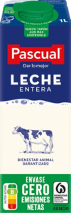 Compra Leche Entera Pascual 1L. Disfruta del sabor auténtico y los nutrientes esenciales de la leche de siempre, fuente natural de calcio.