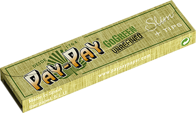 PAPEL PAY-PAY GOGREEN SLIM + FILTROS TIPS (110MM) (24 librillos) | Productos para Clubes Sociales de Cannabis | Vending para Asociaciones Cannábicas | Papel de fumar para Clubes de Cannabis