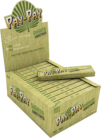 PAPEL PAY-PAY GOGREEN SLIM + FILTROS TIPS (110MM) (24 librillos) | Productos para Clubes Sociales de Cannabis | Vending para Asociaciones Cannábicas | Papel de fumar para Clubes de Cannabis