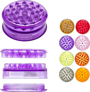 Compra Grinders Acrílicos de 60mm de diámetro en colores surtidos. Diseño práctico y resistente para un molido eficiente y personalizado.