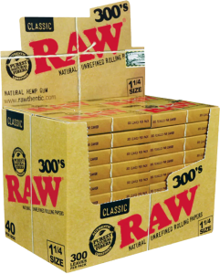 Descubre el librillo de papel de fumar RAW Classic 1¼ 300's, que incluye 300 hojas ultrafinas y sin blanquear, ideales para una experiencia de fumado natural y de alta calidad en clubes sociales de cannabis.