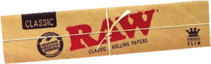 Compra RAW King Size Slim, papel de fumar natural sin blanquear y 100% vegano. Disfruta de una combustión lenta y uniforme para una experiencia de fumado pura.