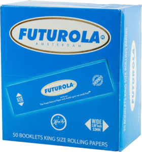 Descubre el Papel Futurola Blue King Size Slim, ultrafino y de combustión lenta, elaborado con materiales de alta calidad para una experiencia de fumado superior.