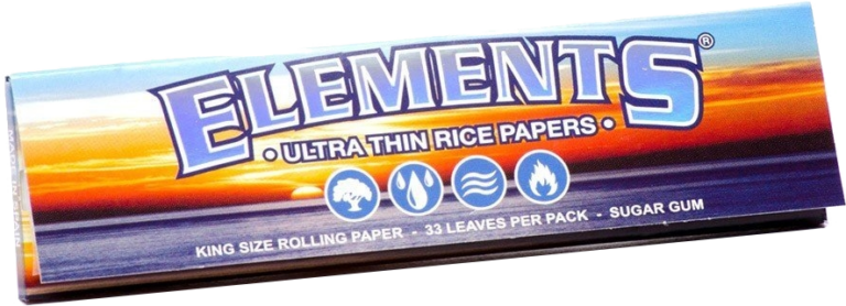 Descubre los papeles de fumar Elements King Size, elaborados con fibras de arroz 100% naturales para una combustión lenta y uniforme. Calidad superior para una experiencia de fumado pura.