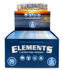 Descubre los papeles de fumar Elements King Size Slim, ultrafinos y de combustión lenta, fabricados con fibras de arroz 100% naturales y sin químicos.