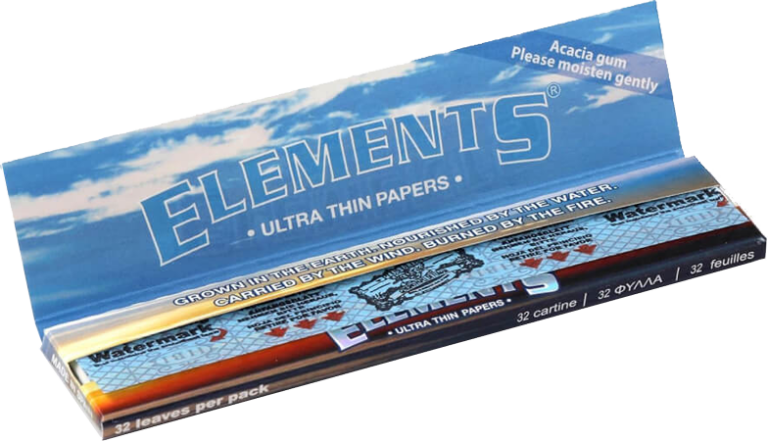 Descubre los papeles de fumar Elements King Size Slim, ultrafinos y de combustión lenta, fabricados con fibras de arroz 100% naturales y sin químicos.