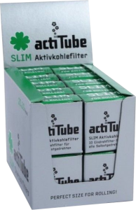 Adquiere los filtros ActiTube Slim de 7 mm con carbón activo en presentaciones de 20 cajas de 10 unidades, ideales para clubes sociales de cannabis que buscan ofrecer una experiencia de fumado más saludable y placentera a sus miembros.