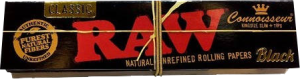 Adquiere la caja de papel de fumar RAW Black King Size Slim, que incluye 50 libritos de 32 hojas ultrafinas cada uno, ideales para ofrecer una experiencia de fumado natural y de alta calidad en clubes sociales de cannabis.
