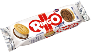Disfruta de las galletas Ringo sabor vainilla en una caja de 24 unidades de 55g cada una. Un snack delicioso y crujiente, perfecto para cualquier momento del día.