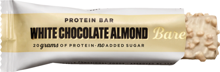 Disfruta de las barritas Barebells White Chocolate Almond: 20g de proteína por unidad, sin azúcares añadidos y un sabor irresistible a chocolate blanco y almendras. Pack de 12 unidades de 55g.