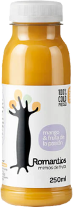 Zumo natural Romantics de mango y fruta de la pasión 250ml, bebida tropical refrescante e hidratante perfecta para clubes sociales de cannabis.