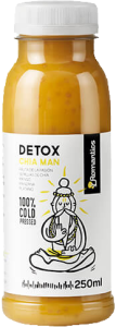 Zumo detox Romantics Chia Man 250ml con chía hidratada, manzana, mango, plátano y fruta de la pasión – bebida natural cold press ideal para clubes sociales de cannabis y momentos de relax cannábico.