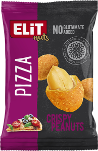 Cacahuetes ELIT Pizza Crispy Peanuts: capa crujiente con intenso sabor a pizza, perfectos como snack salado en sesiones de cannabis. Alto en proteínas y fibra, irresistibles para clubes sociales cannábicos.