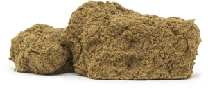 Placa de 25g de resina Black Panther CBD de Green Gourmet, textura oscura, brillante y extremadamente maleable para dispensarios.