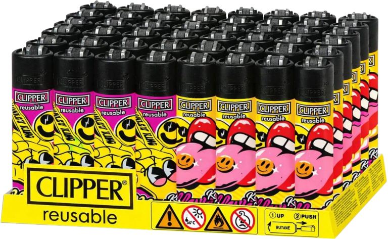 Bandeja de 48 mecheros Clipper con diseño Monkey dream y gas isobutano pre-cargado