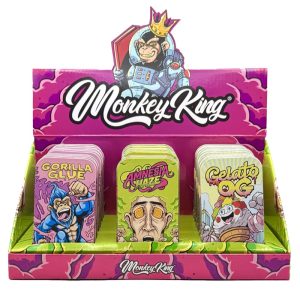 Display de 18 cajas metálicas de bolsillo Monkey King Monkey Tin Box Genetics estampadas en hojalata