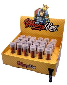Display de 24 boquillas de vidrio Monkey King transparentes con logo
