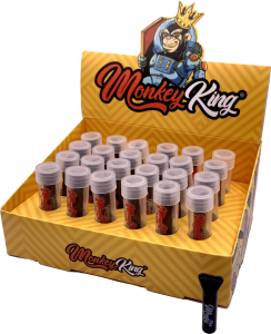 Display de 24 boquillas de vidrio Monkey King transparentes con logo