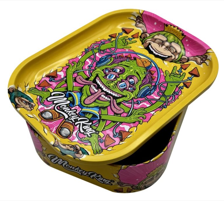 Caja bandeja metálica Monkey King Monkey Tray Box Alien con estampado de hojalata