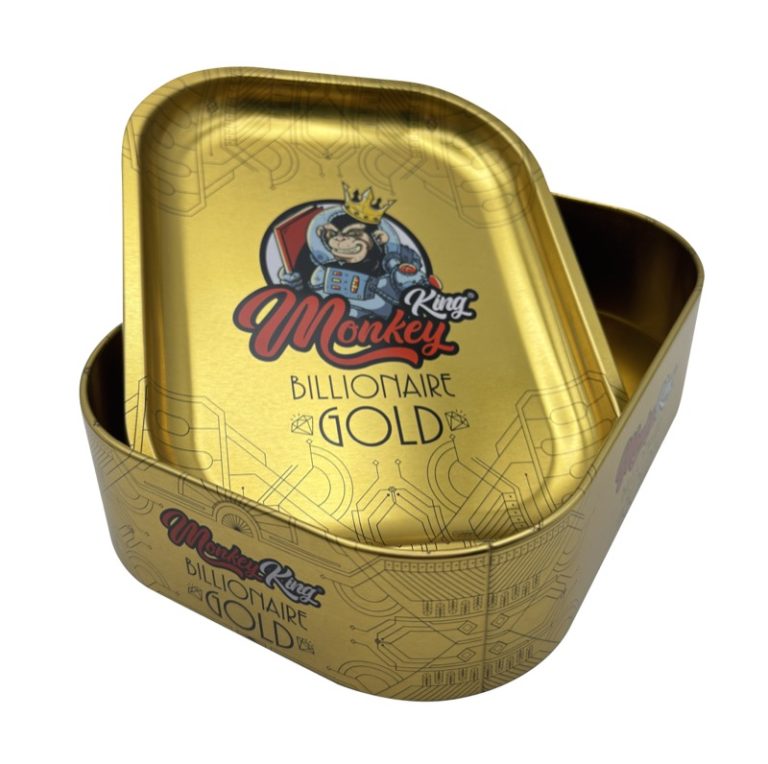 Caja bandeja metálica Monkey King Monkey Tray Box Billionaire Gold estampada en hojalata