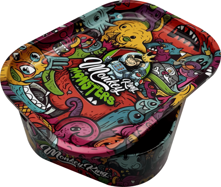 Caja bandeja metálica Monkey King Monkey Tray Box Monster con diseño Monster y estampado de hojalata