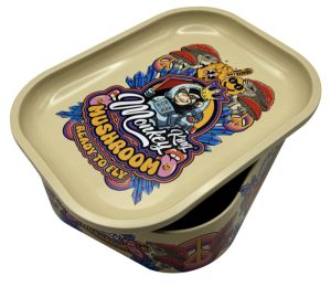 Caja bandeja metálica Monkey King Monkey Tray Box Mushroom con estampado de hojalata