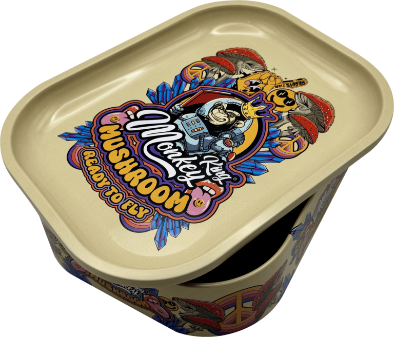 Caja bandeja metálica Monkey King Monkey Tray Box Mushroom con estampado de hojalata