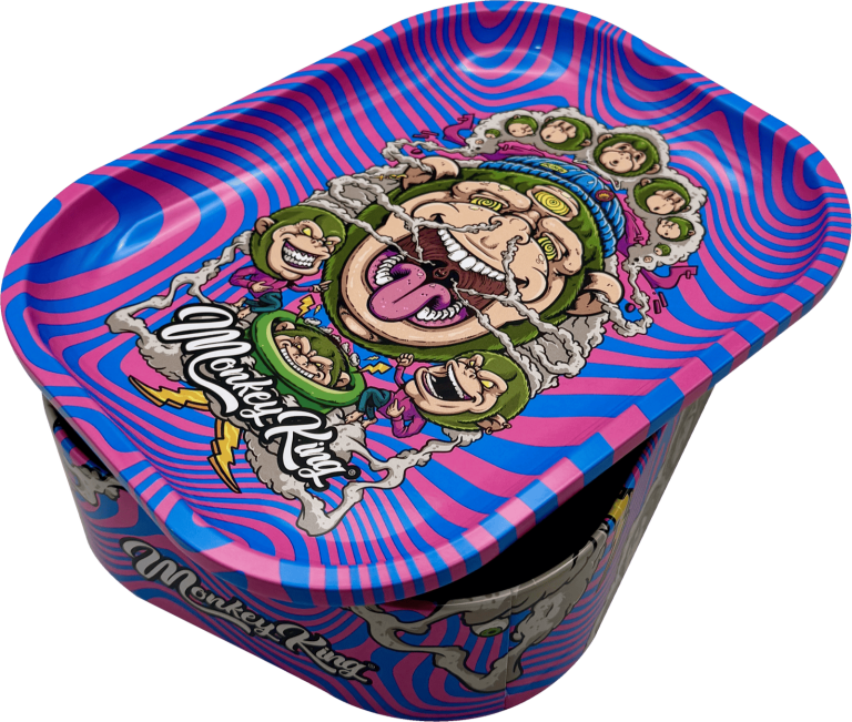 Caja bandeja metálica Monkey King Monkey Tray Box Psico de hojalata estampada