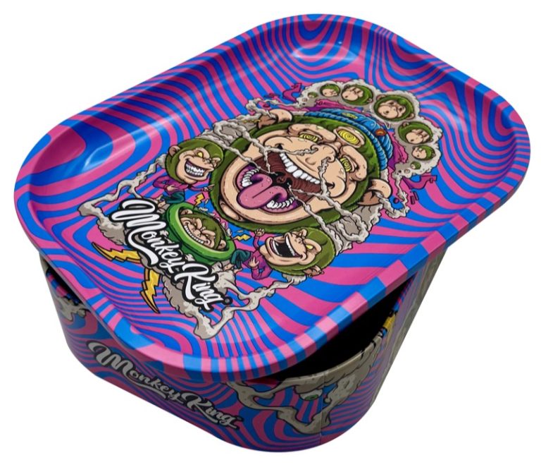Caja bandeja metálica Monkey King Monkey Tray Box Psico de hojalata estampada