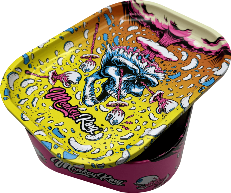 Caja bandeja metálica Monkey King Monkey Tray Box Skull con diseño Skull, unidad suelta