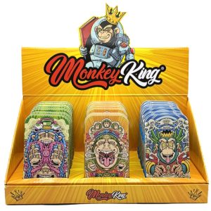 Display de 18 cajas metálicas de bolsillo Monkey King Monkey Tin Box Psyco con estampado de hojalata