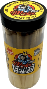 Bote de 50 conos Monkey King Monkey Cones unbleached King Size de papel sin blanquear