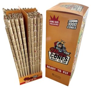Caja industrial de 1000 conos Monkey King Monkey Cones unbleached king size de papel sin blanquear