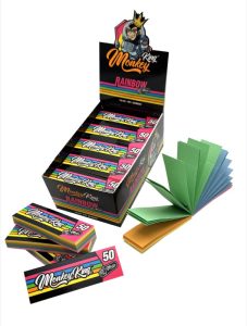 Display de 30 libritos de filtros de cartón Monkey King Monkey Filter Regular Rainbow, 50 filtros c/u
