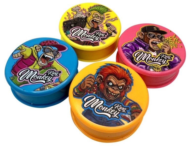 Display de 12 grinders Monkey King de plástico, surtidos, fabricados por inyección (vista 3)