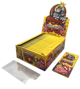 Display de 24 libritos de papel Monkey King King Size transparente de celulosa vegetal