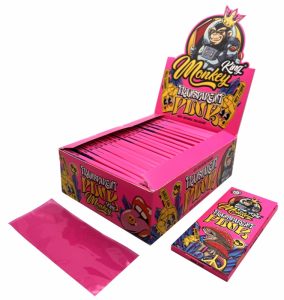 Display de 24 libritos de papel Monkey King Pink King Size de celulosa vegetal transparente