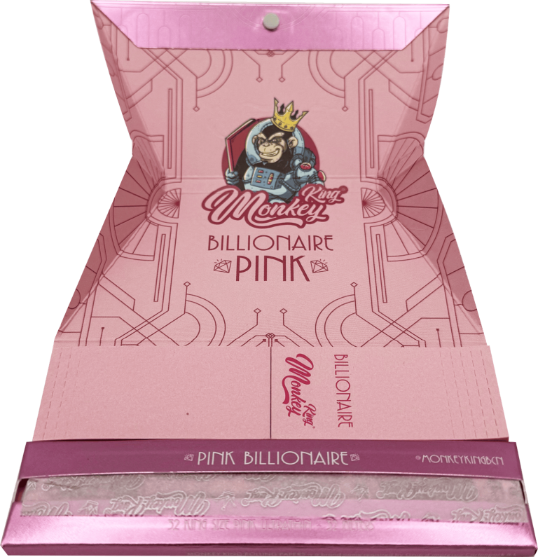 Caja expositora de 24 librillos Monkey King Billionaire Pink King Size Slim con filtros (vista 2)