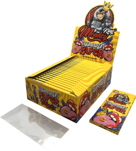 Caja expositora de 24 libritos de papel Monkey King de celulosa vegetal transparente
