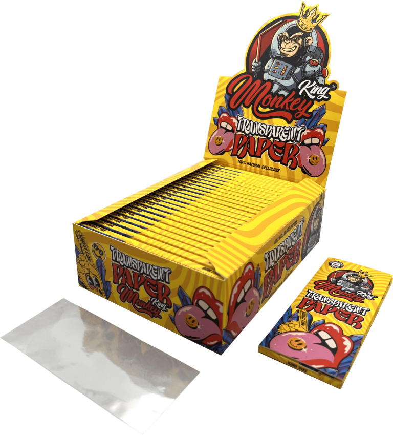 Caja expositora de 24 libritos de papel Monkey King de celulosa vegetal transparente