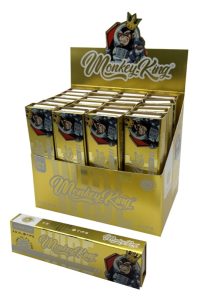 Display de 24 libritos Monkey King King Size Wide XL + Tips de papel de arroz unbleached