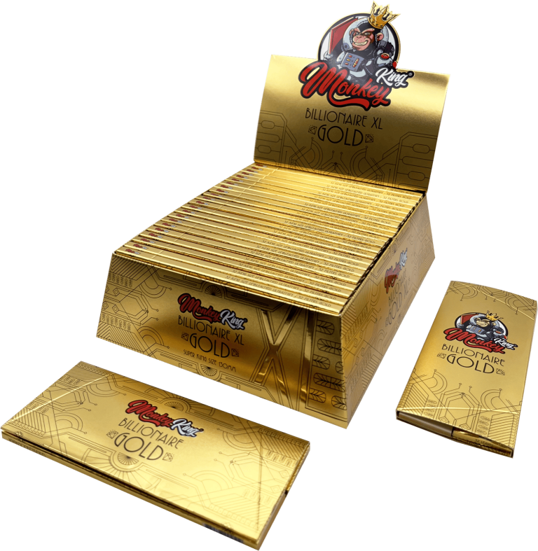 Display de 24 libritos Monkey King Monkey Pack Magnético Billionaire Gold XL con 32 hojas y filtros