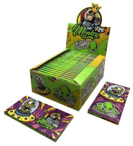 Display de 24 libritos Monkey King Monkey Pack magnético King Size Slim Alien Burst con tips