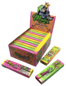 Display de 24 libritos Monkey King Paper Monkey Pack Rainbow King Size Slim Hypnotic + Tips, sin blanquear