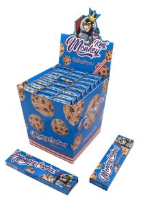 Display de 24 libritos Monkey King Paper Pack Smell King Size Slim Cookies con tips, de arroz aromatizado