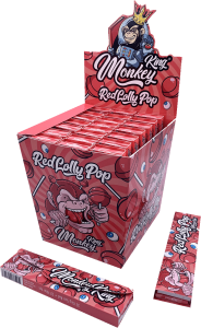 Display de 24 libritos Monkey King Monkey Pack Smell King Size Slim (Lollipop) + Tips, 32 hojas y 32 filtros c/u