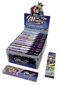 Display de 24 libritos Monkey King Monkey Pack Space King Size Slim unbleached + tips