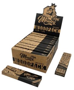 Display de 24 libritos Monkey King Paper Monkey Pack Wood King Size Slim unbleached + tips