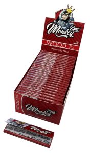 Display de 50 libritos de papel Monkey King Unbleached 1 1/4 sin blanquear