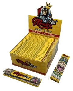 Display de 50 libritos de papel Monkey King Unbleached King Size Slim sin blanquear